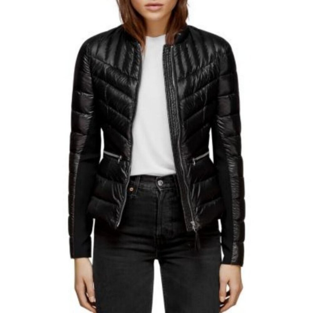 Mackage Petra Down Puffer Jacket Black Size Large High Shine